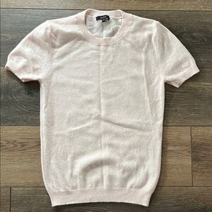 Quince Cashmere Light Pink Short Sleeve Sweater
